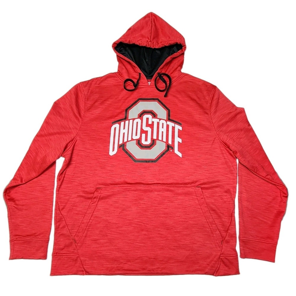 Ohio State Buckeyes Hoodie Mens XL Red Block O Pullover Performance NCAA OSU